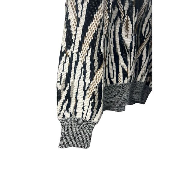 Vintage TJW Mervyns Men’s Medium Abstract Sweater Gray Crewneck Acrylic 90s - Picture 2 of 5